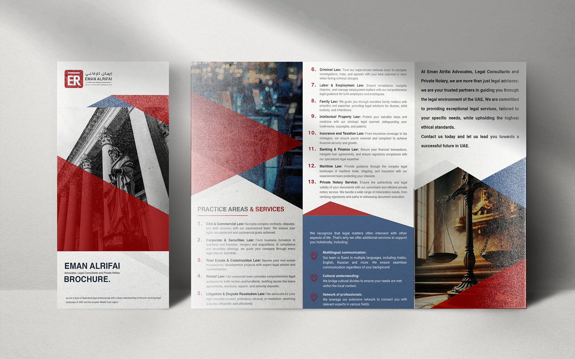 Corporate Brochures – Highlighting the firm’s services in a compelling manner For ERLaw Firm By Nexlla Creative Agency