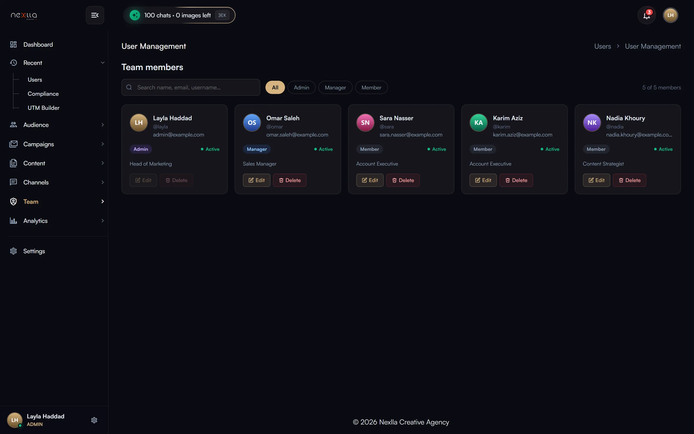 Team & Users