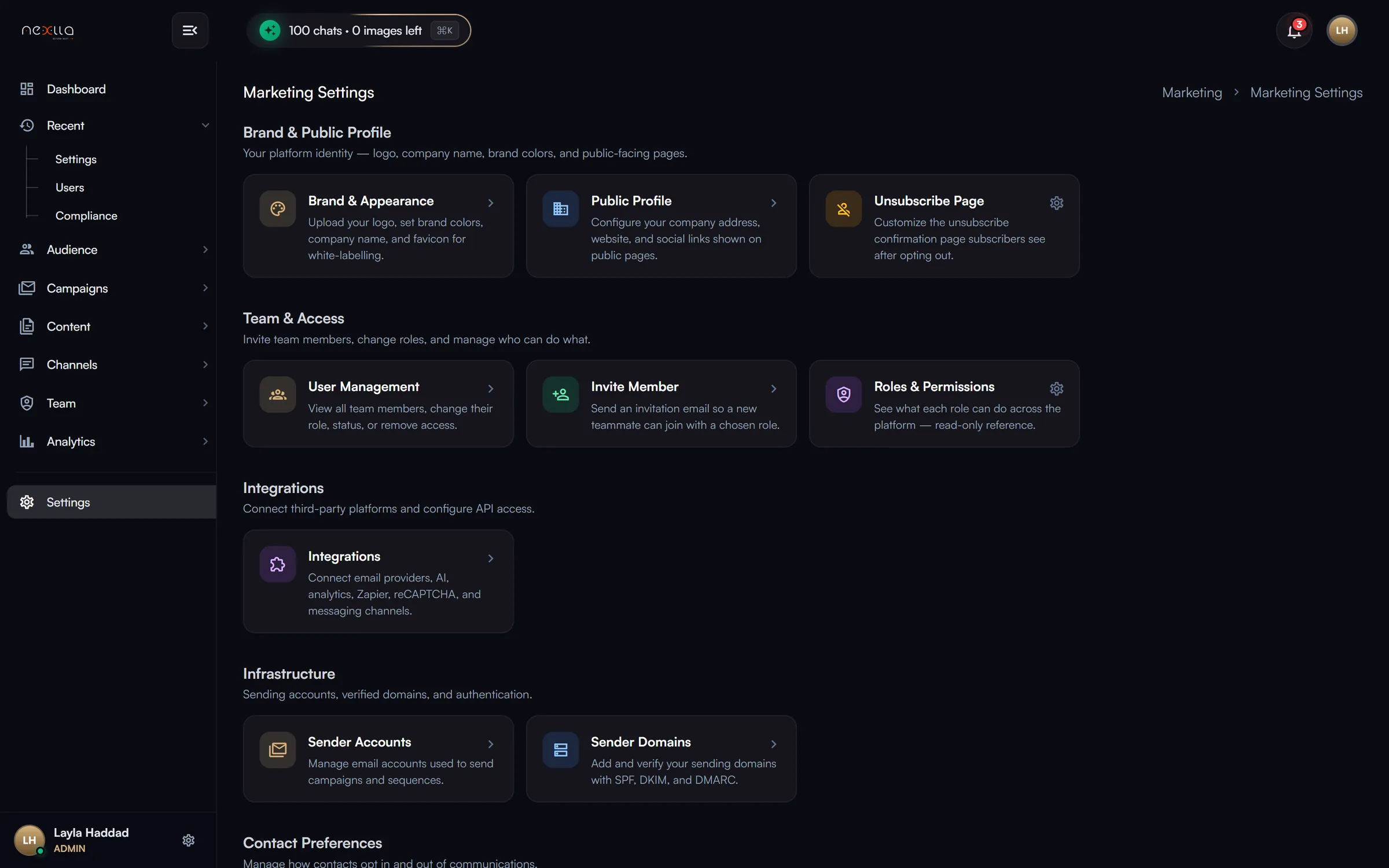 Settings Hub